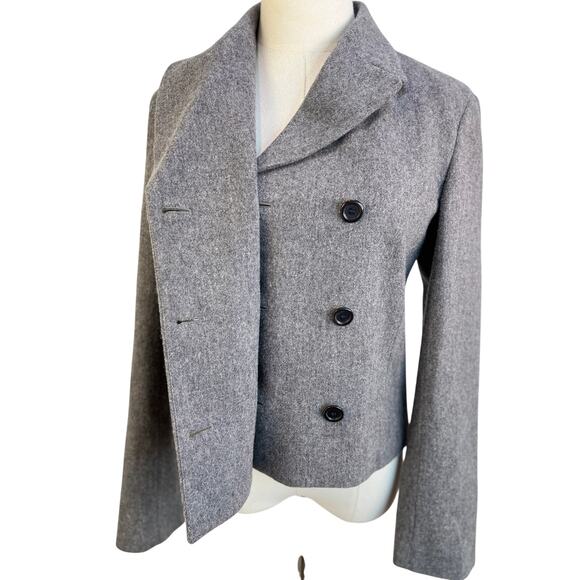 Vintage Wool J. Crew Gray Double Breasted Blazer - Picture 5 of 10